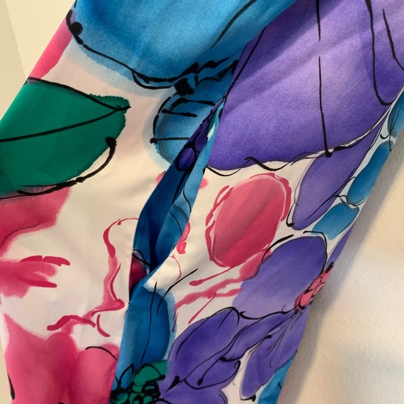 Christian Dior Lounge Wear Size L Vintage Kaftan Mumu House Dress Floral Satin - Picture 8 of 9